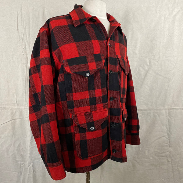 Right Side View of Union Made Buffalo Plaid Filson Mackinaw Cruiser