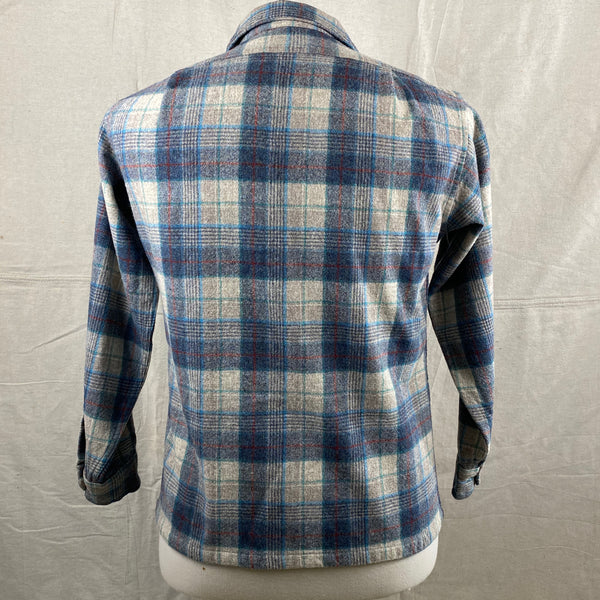 Rear View of Vintage Blue/Grey/Red Pendleton Board Shirt SZ M