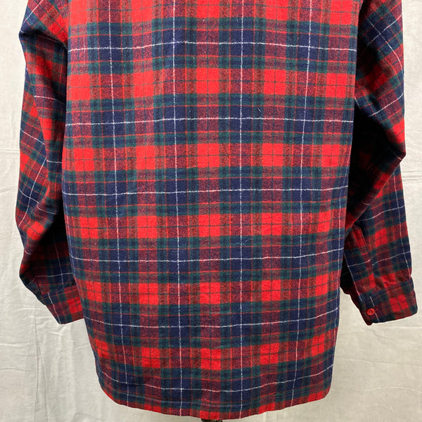 Lower Rear View of Vintage Red, Blue & Green Pendleton Board Shirt SZ XL
