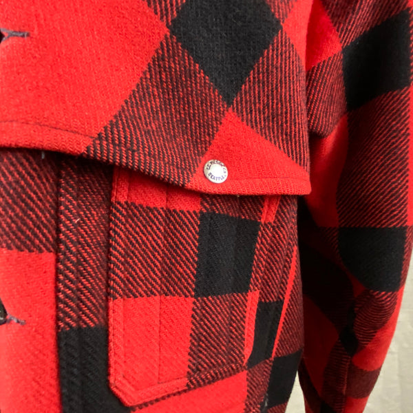 Left Upper Pocket View on Filson Double Mackinaw