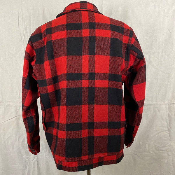 Rear View of Union Made Buffalo Plaid Filson Mackinaw Cruiser