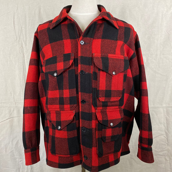 Front View of Union Made Buffalo Plaid Filson Mackinaw Cruiser