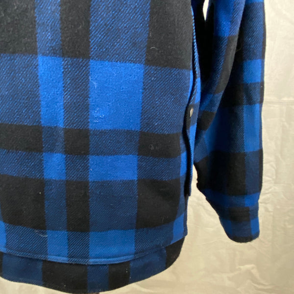 Right Rear Side View on  Vintage Union Made Cobalt Filson Mackinaw