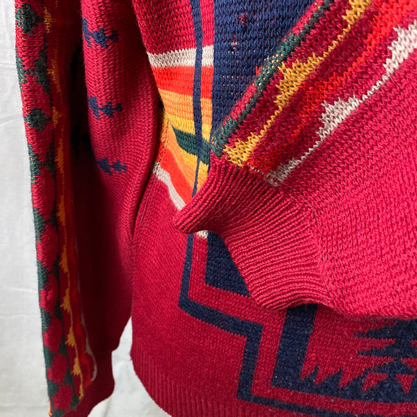 Left Cuff View on Vintage Pendleton High Grade Western Wear Wool Sweater SZ L