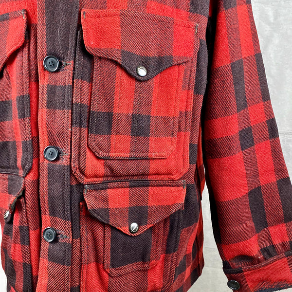 Lower Offset Pocket View on Vintage 40's/50's Era Union Made Filson Wool Mackinaw