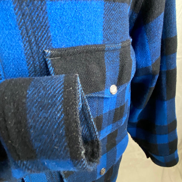 Right Cuff View on Vintage Union Made Cobalt Filson Mackinaw