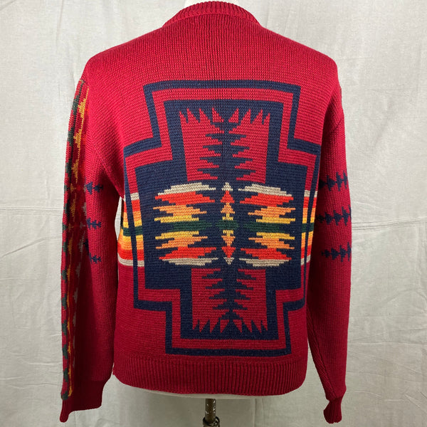 Rear View of Vintage Pendleton High Grade Western Wear Wool Sweater SZ L