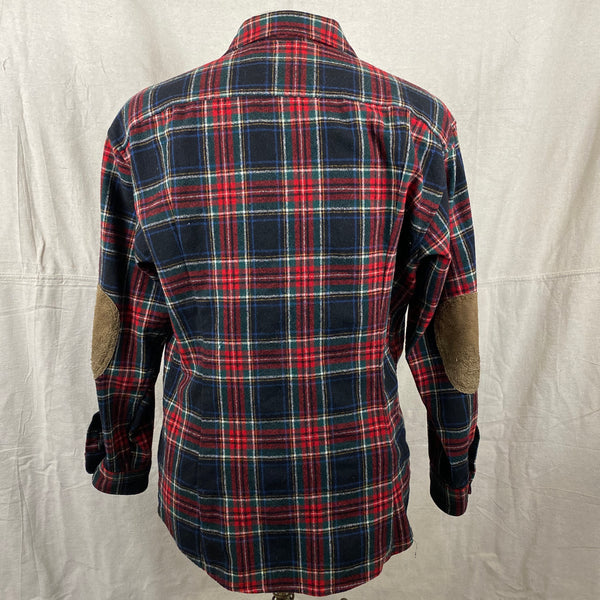 Rear View on Pendleton Black Stewart Tartan Trail Shirt Wool Flannel Shirt SZ L