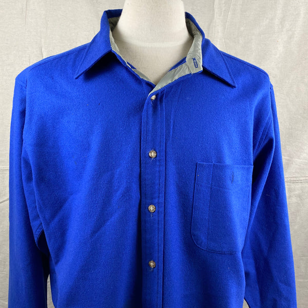 Upper Chest View of Vintage Pendleton Blue Trail Shirt SZ XL