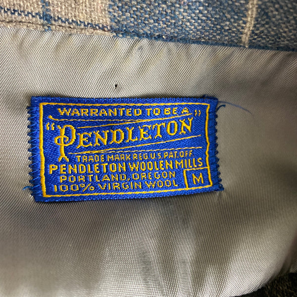 Tag View of Vintage Blue/Black Pendleton Board Shirt SZ M