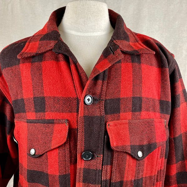 Collar View on Vintage 40's/50's Era Union Made Filson Wool Mackinaw