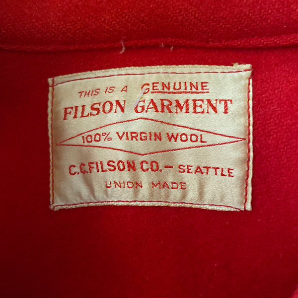 Union Made FIlson Tag On Vintage Union Made Filson Scarlet Cruiser