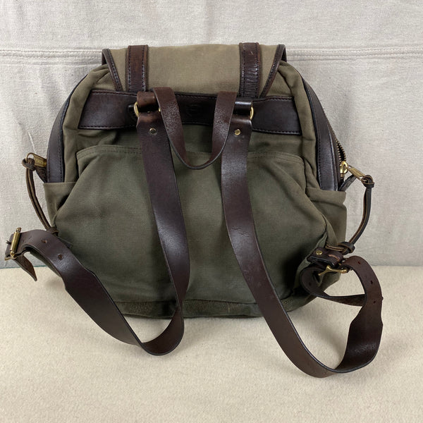 Rear View of Filson Otter Green Rugged Twill Rucksack