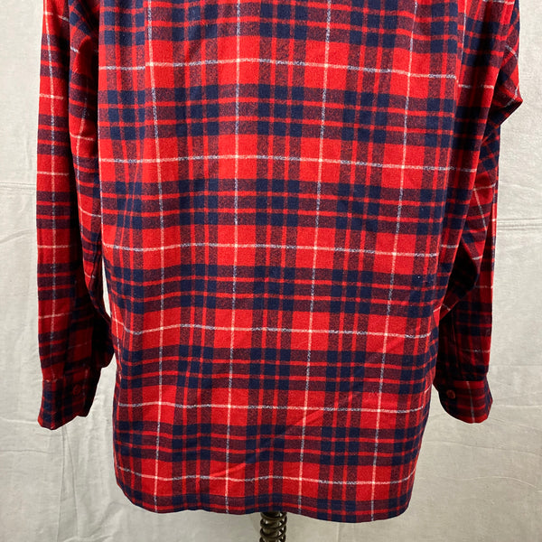 Lower Rear View on Vintage Red & Blue Pendleton Board Shirt SZ L