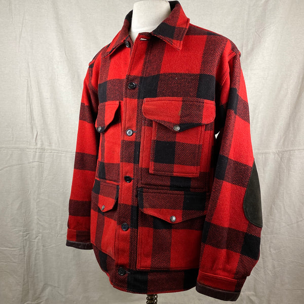 Left Angle View on Vintage Union Made Filson Wool All Use Coat Wool Mackinaw