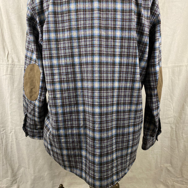 Lower Rear View on Pendleton Blue & Brown Trail Shirt SZ L