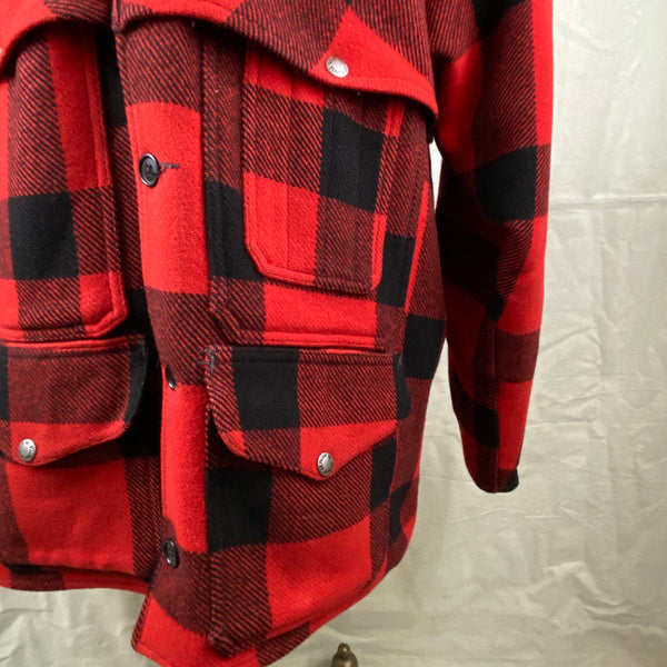 Upper and Lower Right Pocket Views on on Filson Double Mackinaw