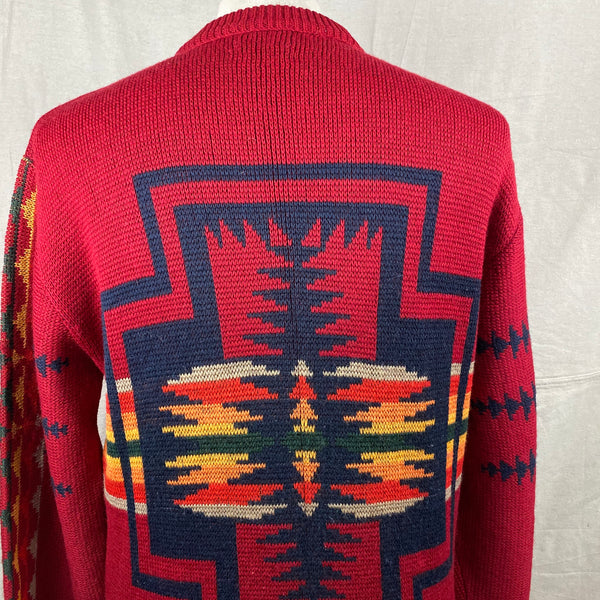 Upper Rear View of Vintage Pendleton High Grade Western Wear Wool Sweater SZ L
