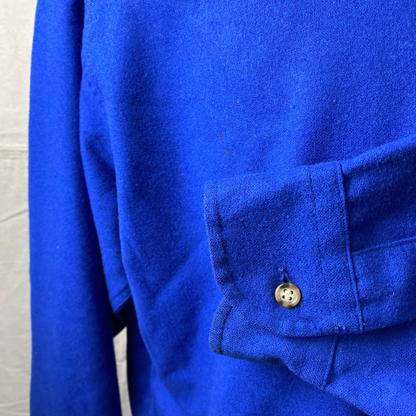 Left Cuff View on Vintage Pendleton Blue Trail Shirt SZ XL