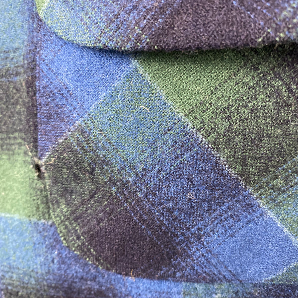 Small Hole by Pocket on Vintage Pendleton Blue & Green Shadow Plaid Wool Board Shirt SZ XL