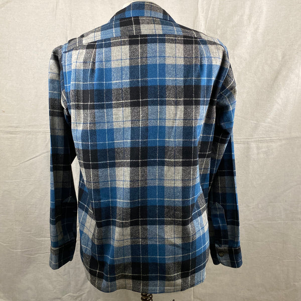 Rear View of Vintage Blue/Black Pendleton Board Shirt SZ M