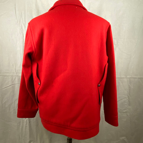 Rear View on Vintage Union Made Filson Scarlet Cruiser Debossed Buttons