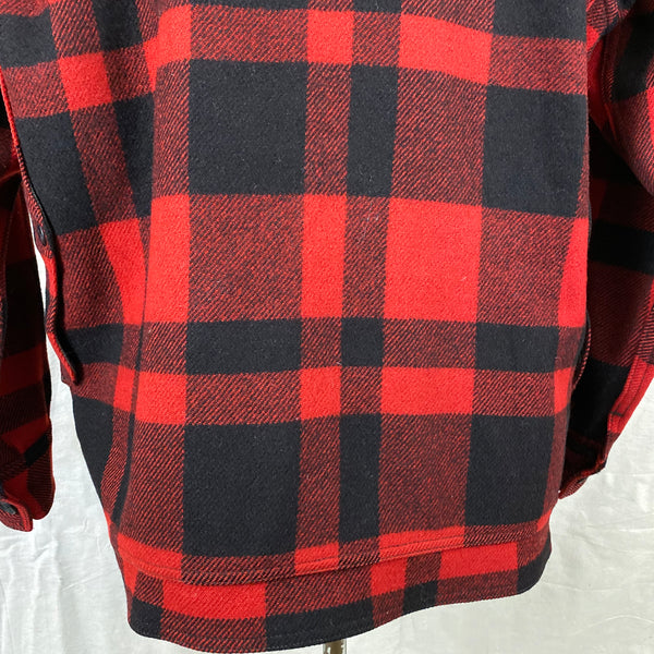 Rear Lower View of Union Made Buffalo Plaid Filson Mackinaw Cruiser