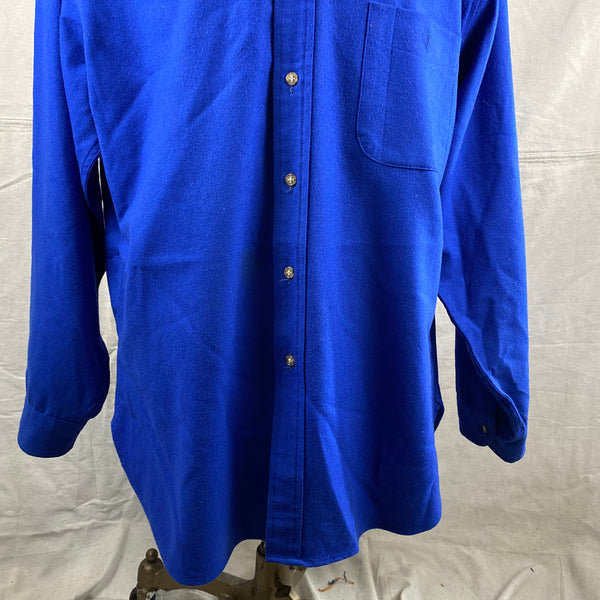 Lower Front View of Vintage Pendleton Blue Trail Shirt SZ XL