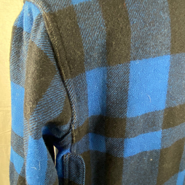 Right Rear Shoulder View on  Vintage Union Made Cobalt Filson Mackinaw