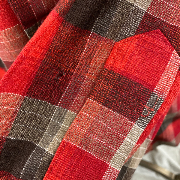Small Hole on Sleeve of Vintage Red/Grey/Black Pendleton Board Shirt SZ M