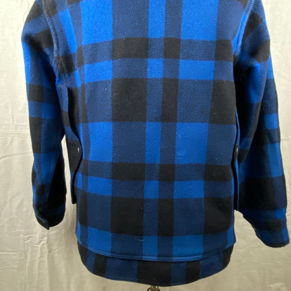 Lower Rear View on  Vintage Union Made Cobalt Filson Mackinaw