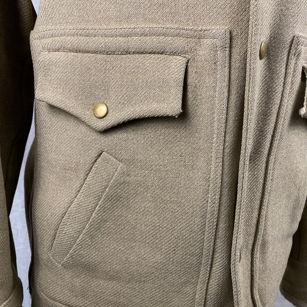 Front Pocket View of Vintage Pendleton Wool Tan Coat