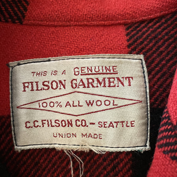 Vintage Union Made Filson Double Mackinaw Red and Black