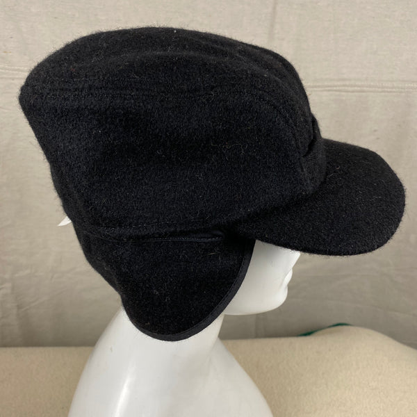Right Side View of Black Filson Mackinaw Wool Hat Size M