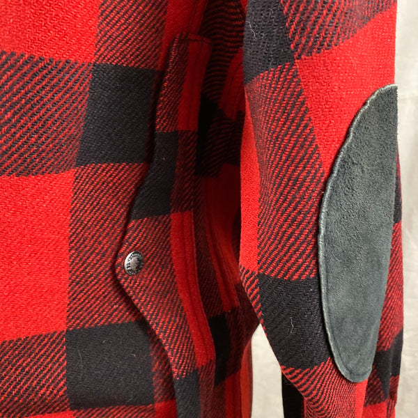 Right Map Pocket Closure on Vintage Union Made Filson Wool All Use Coat Wool Mackinaw