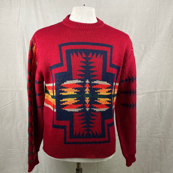 Front View of Vintage Pendleton High Grade Western Wear Wool Sweater SZ L