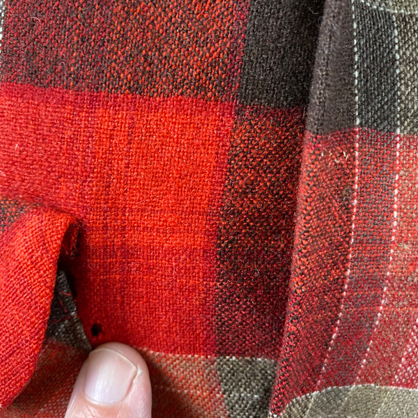 Small Hole by Right Pocket on Vintage Red/Grey/Black Pendleton Board Shirt SZ M
