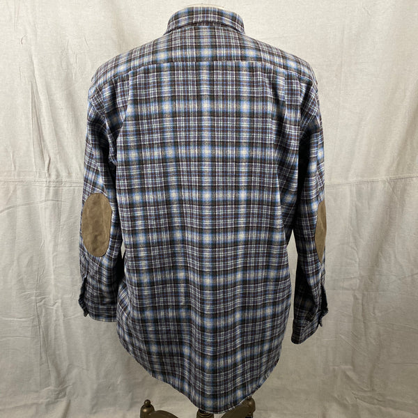 Rear View of Pendleton Blue & Brown Trail Shirt SZ L