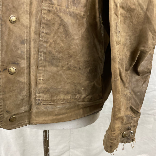 Lower Left Pocket and Sleeve View on Filson Tin Cloth Jacket Style 620