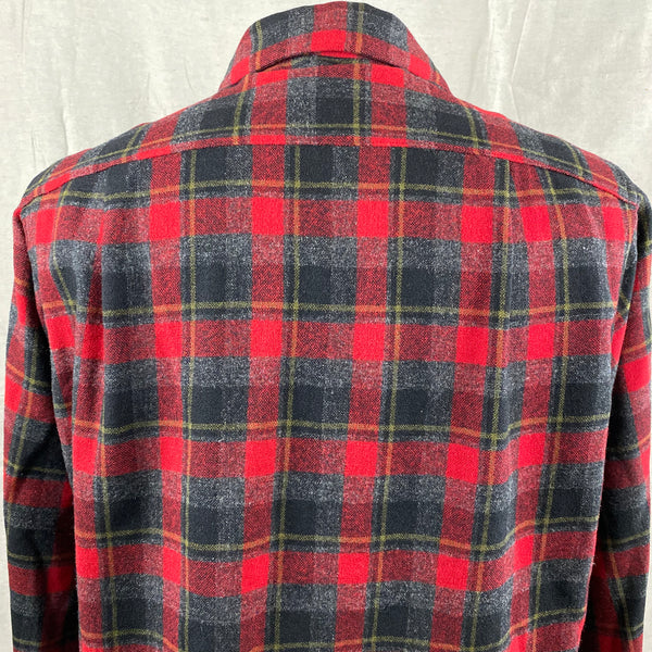 Upper Rear View of Vintage 50s/60s Era Red and Black Pendleton Board Shirt SZ M