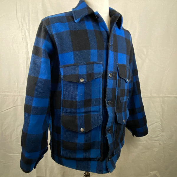 Right Side View of Vintage Union Made Cobalt Filson Mackinaw