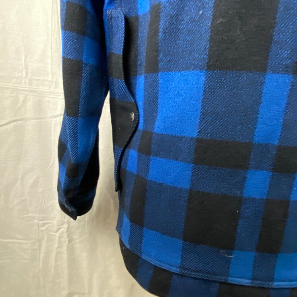 Rear Left Side View on  Vintage Union Made Cobalt Filson Mackinaw