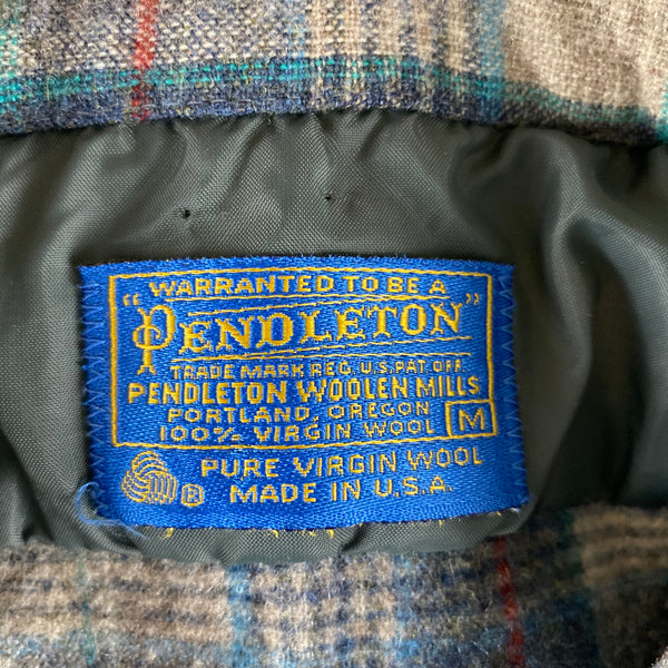 Tag View of Vintage Blue/Grey/Red Pendleton Board Shirt SZ M