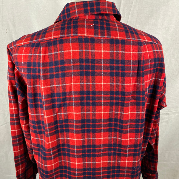 Upper Rear View on Vintage Red & Blue Pendleton Board Shirt SZ L