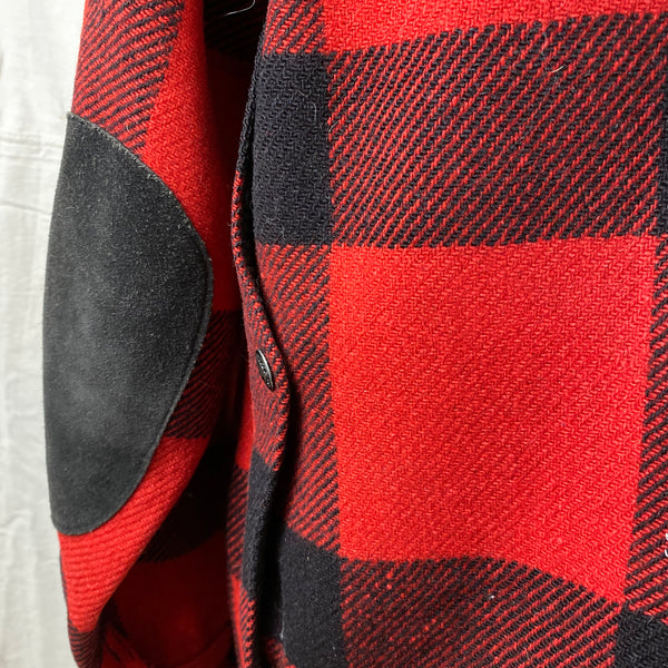 Map Pocket Closure on Vintage Union Made Filson Wool All Use Coat Wool Mackinaw