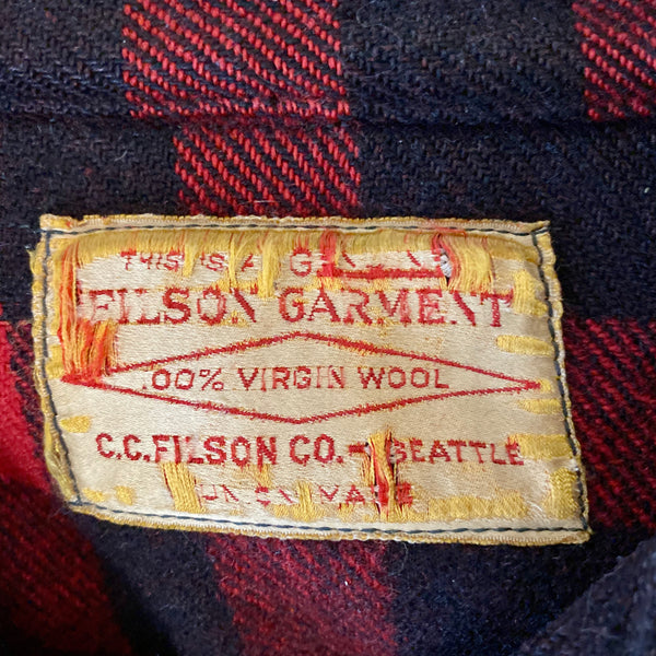 Tag View on Vintage 40's/50's Era Union Made Filson Wool Mackinaw