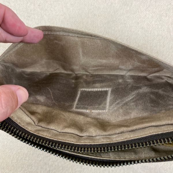 External Pouch on Filson Mini Dop Kit Toiletries Bag Soy Wax Finished Style 70316