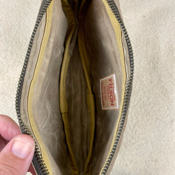 Interior View of Filson Mini Dop Kit Toiletries Bag Soy Wax Finished Style 70316