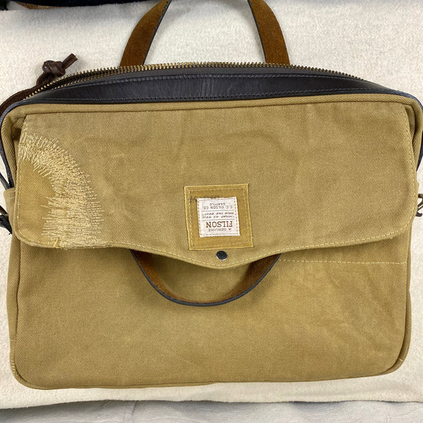 Filson Restoration Department Original Rugged Twill Tan Briefcase FRD