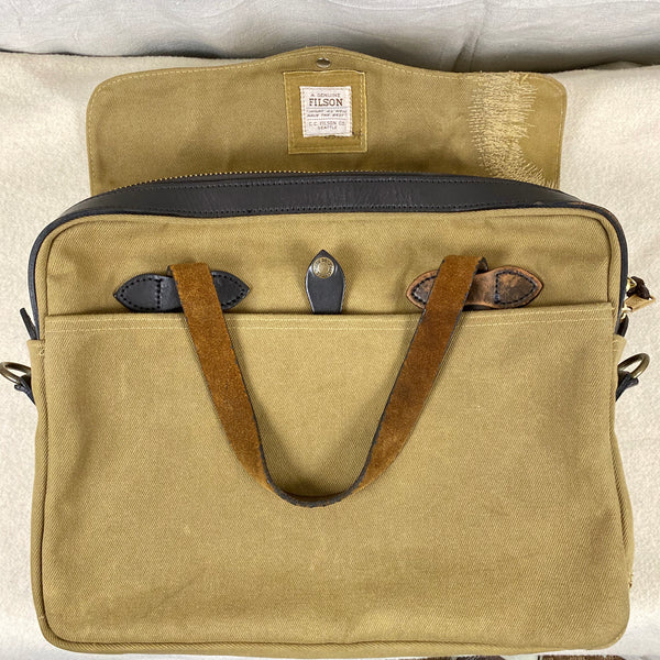 Filson Restoration Department Original Rugged Twill Tan Briefcase FRD